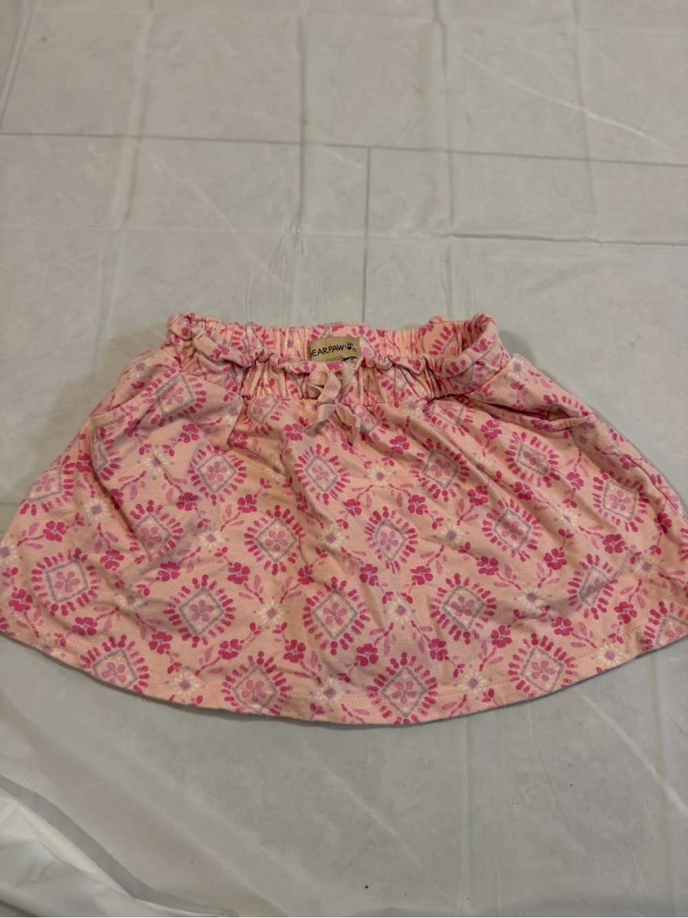BearPaw Pink Printed Cotton Skater Skirt